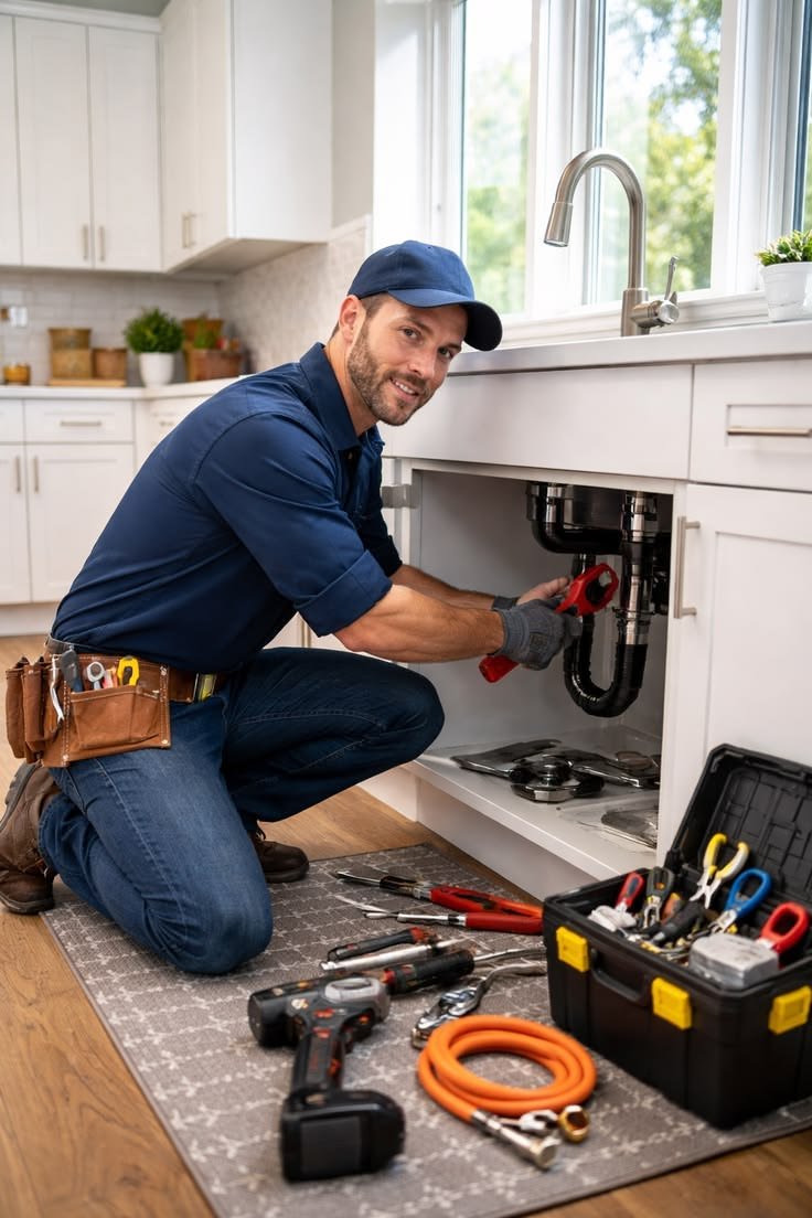 Plumbing repairs to prevent damp in a rental property.