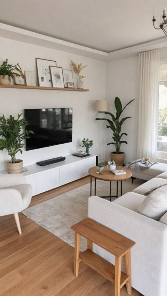 Clean and decluttered living room for sale